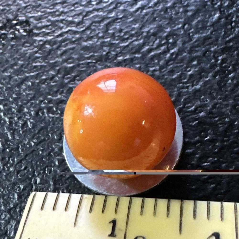 Vintage Glass Marble Orange Cream White‎ Swirl 1/2